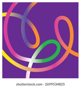 Padrões de arte de linha abstrata colorido .coleção de ilustrações de arte de linha abstrata vibrante com loops coloridos entrelaçados, redemoinhos e curvas em fundos brilhantes e escuros EPS10AI.

