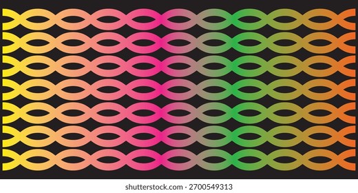 Colorful abstract line art patterns .collection of vibrant abstract line art illustrations featuring intertwined colorful loops, swirls, and curves on bright and dark backgrounds EPS10AI.

