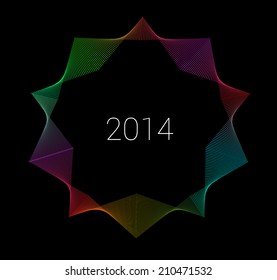 Colorful abstract line graphics style vector star composition