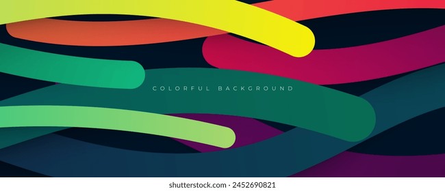 Colorful abstract line layers background gradient shape design vector