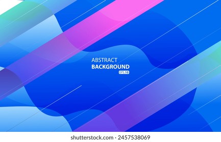 Colorful abstract line layers blue background gradient shape design vector