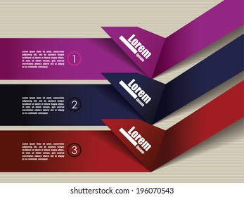 colorful abstract line. Origami paper banners. frame vector /  place for your text