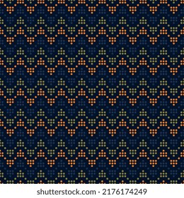 Colorful abstract line shapes geometric pattern small elements continuous background vintage indian motif. Modern fabric design textile swatch all over print block. Blue, orange, green colors palette.