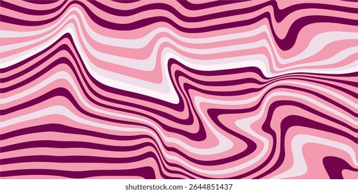Colorful abstract linear distorted background. Retro wavy psychedelic pattern wavy psychedelic texture