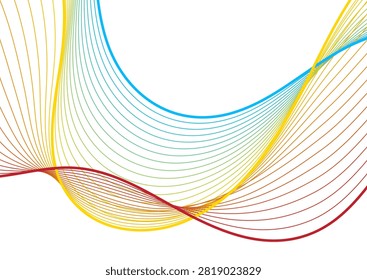 Colorful abstract linear soundwaves concept tech background. Vector minimal modern design