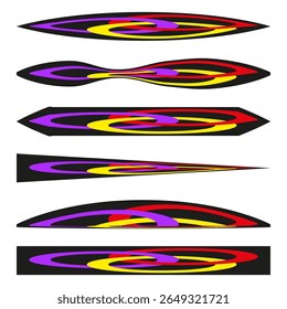 Linhas abstratas coloridas. Formas onduladas dinâmicas. Movimento horizontal Vetor. Gráfico vibrante do espectro.
