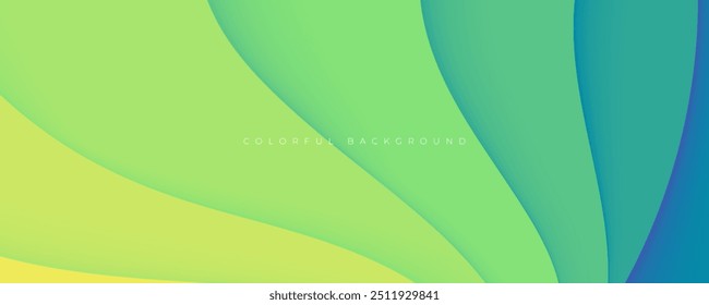 Colorful abstract lines shape on layers background blue and green gradient design vector