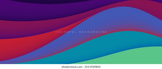 Colorful abstract lines shape on layers background blue and green gradient design vector