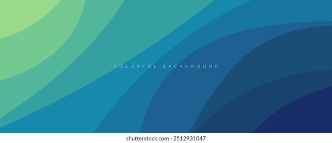 Colorful abstract lines shape on layers background blue and green gradient design vector