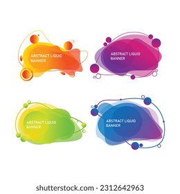 Colorido Resumen De Banners Líquidos Ilustración De Arte Vector.