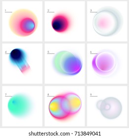 Colorful abstract liquid color covers gradient set  Vector vibrant illustration blurs design  elements for project  ads  cover  poster  print   presentation  