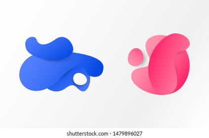 Colorful abstract liquid elements set. Dynamical colored forms. Template for design of logo, flyer, presentation, vector illustration. Fluid element vector