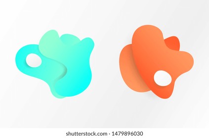 Colorful abstract liquid elements set. Dynamical colored forms. Template for design of logo, flyer, presentation, vector illustration. Fluid element vector