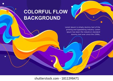 colorful abstract and liquid flow background for brochure, flyer, banner, template or branding