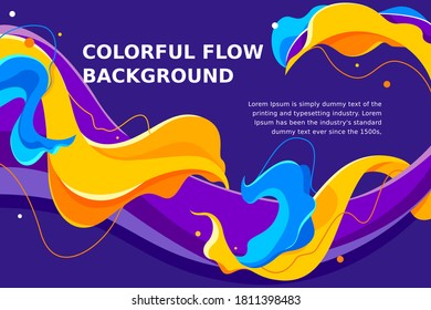colorful abstract and liquid flow background for brochure, flyer, banner, or branding template
