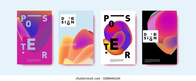 Colorful abstract liquid and fluid poster and cover design. Minimal geometric pattern gradients backgrounds. Eps10 vector. Colorful abstract liquid and fluid poster and cover design. Minimal geometric pattern gradients backgrounds. Eps10 vector.