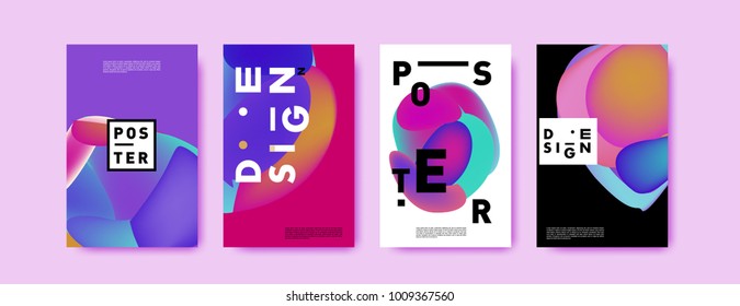 Colorful abstract liquid and fluid poster and cover design. Minimal geometric pattern gradients backgrounds. Eps10 vector. Colorful abstract liquid and fluid poster and cover design. Minimal geometric pattern gradients backgrounds. Eps10 vector.
