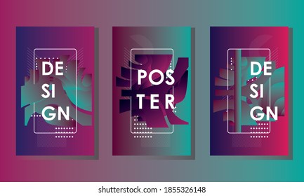 Colorful abstract liquid and fluid poster and cover design. Minimal geometric pattern gradients abstract backgrounds. Eps10 vector.