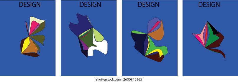 Colorful abstract liquid and fluid poster and cover design. Minimal geometric pattern gradients backgrounds