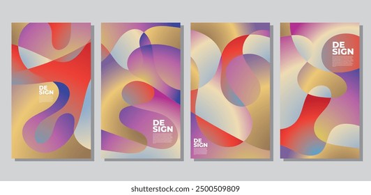 Colorful abstract liquid and fluid shape for banner and brochure design