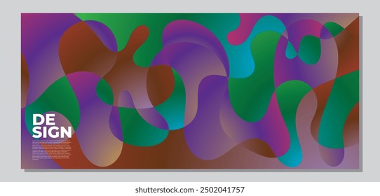 Forma líquida y fluida abstracta colorida para el diseño del Anuncio y del folleto
