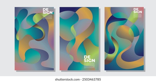 Forma líquida y fluida abstracta colorida para el diseño del Anuncio y del folleto