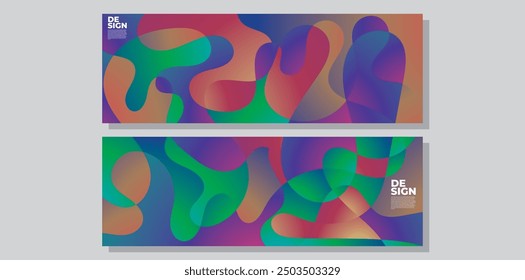 Forma líquida y fluida abstracta colorida para el diseño del Anuncio y del folleto