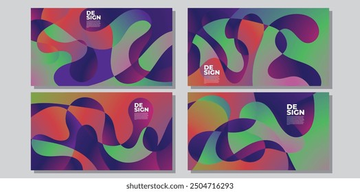 Colorful abstract liquid and fluid shape for banner and brochure design