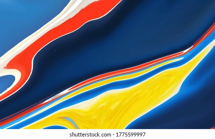 Farbenfrohe abstrakte, flüssige, geometrische Farbverlauf-Wellen, Vektorhintergrund