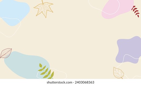 Colorful abstract liquid shape frame illustration. frame background that combines leaves, distorted line drawings, and liquid shapes.