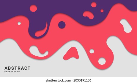 Colorful Abstract Liquid Shape Papercut Style Background