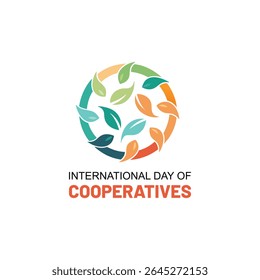 Colorful abstract logo design celebrating international day of cooperatives with leaf elements