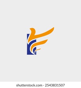 Farbiges abstraktes Logo-Design mit dynamischen Formen und Linien. Logo des Anfangsbuchstabens F