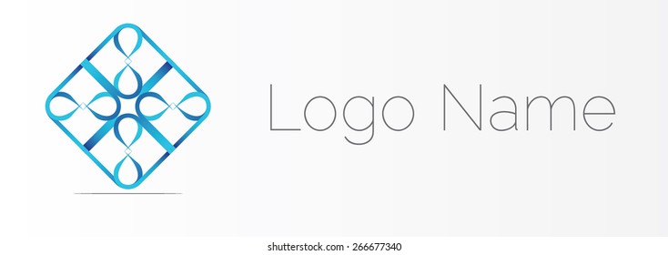 Colorful Abstract Logo Design in Rectangle Shape . Vector Illustration.