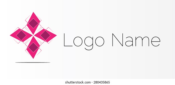 Colorful Abstract Logo Design in Rectangle Shape . Vector Illustration.