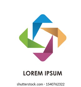 colorful abstract logo design vector 