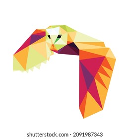 Colorful abstract Logo of Flying Owl. Colorful Polygon low poly of Flying Owl. Owl full color Illustration