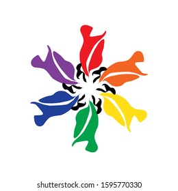 colorful abstract logo isolated on white background. web icon vector illustration. designed to show variations, community, unity, different, and friendship. suitable for business or others activities