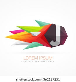 colorful abstract logo with letter J
