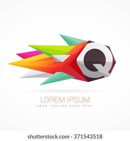 colorful abstract logo with letter Q