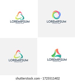 Colorful Abstract Logo Template.Triangle shape