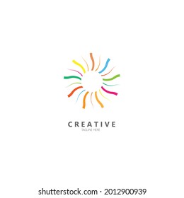 colorful abstract logo . wave taper line design with circular and precise shape.perfect symbol for a wide variety of business and graphic designs.
