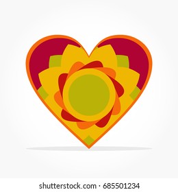 colorful abstract love shape with shadow effect