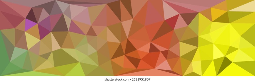 Fondo de polietileno bajo abstracto colorido con Formas triangulares geométricas en tonos cálidos y vibrantes.

