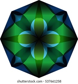 Colorful abstract mandala glass gemstone background. Vector illustration