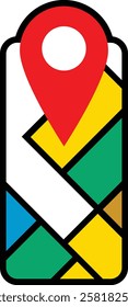 Colorful Abstract Map Pin, gps, sticker