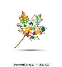 Colorful abstract maple leaf.