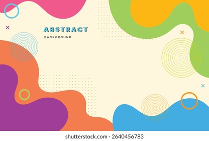 Colorful Abstract Memphis Background with Geometric Shapes. Fun and Playful Design for Poster, Web, and Presentation. Illustration vector 10 eps.