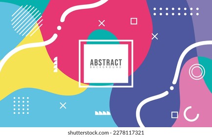 Colorful Abstract Memphis Fluid and Geometric Background For Your Sale Banner Marketing, Poster, Cover, Page and More. Vector Eps 10