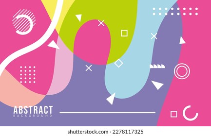 Colorful Abstract Memphis Fluid and Geometric Background For Your Sale Banner Marketing, Poster, Cover, Page and More. Vector Eps 10